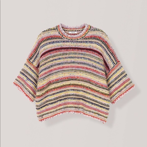 Ganni Mixed Knit Striped Sweater - Picture 4 of 8